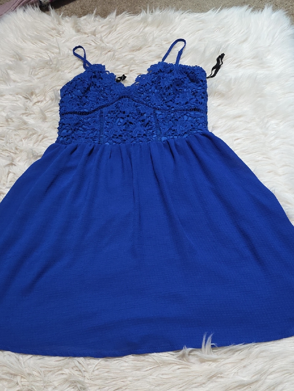 Soieblu Lace Royal Blue Dress- Small